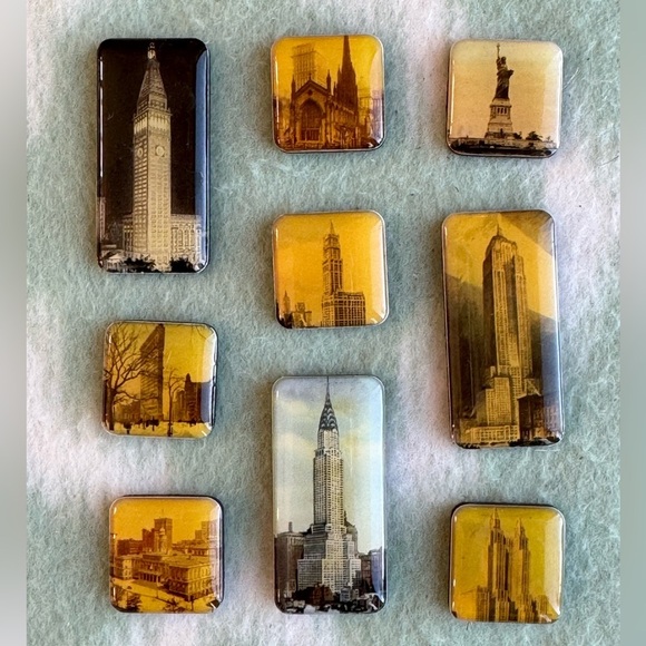 Vintage NYC Cityscape Magnet Set - Picture 1 of 5
